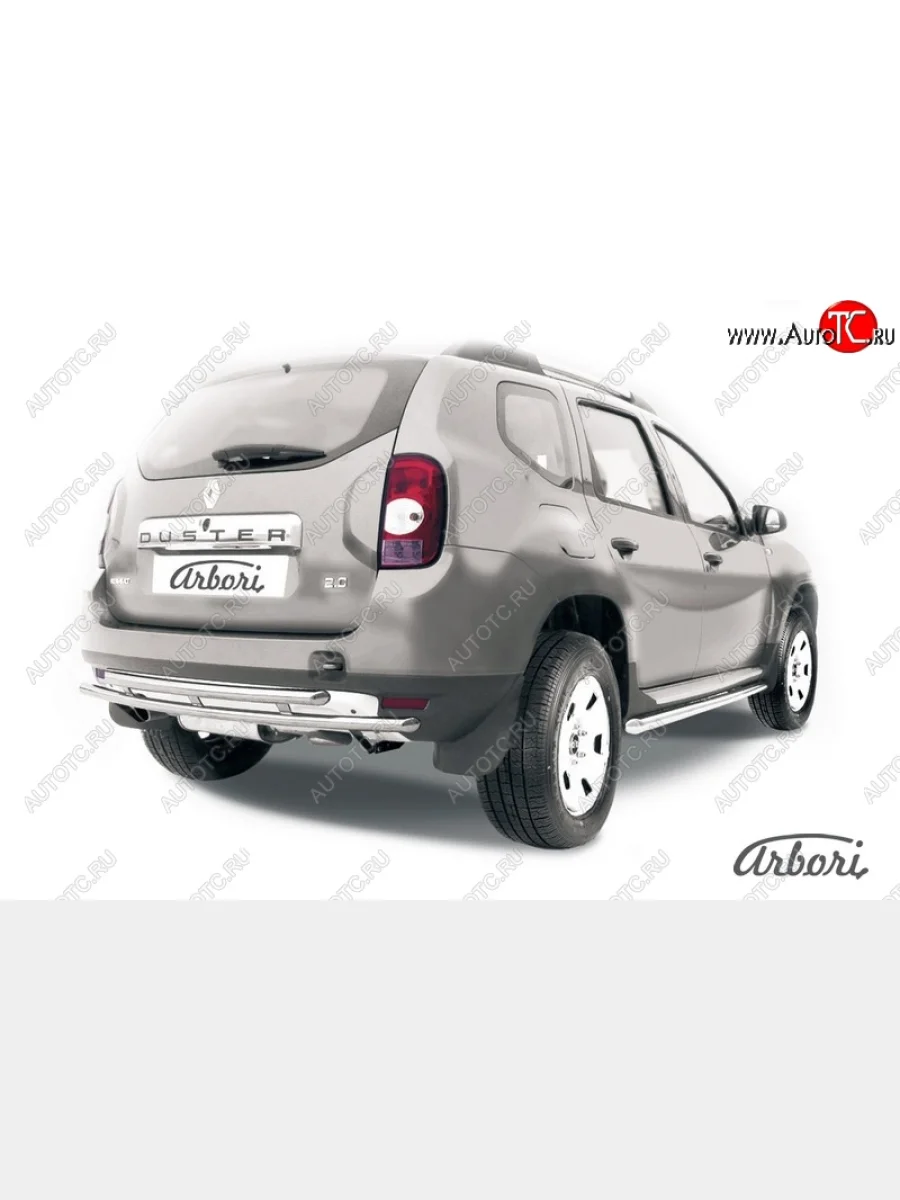 Защита заднего бампера Arbori Renault Duster HS дорестайлинг (2010-2015)  в Керчи Республика Крым