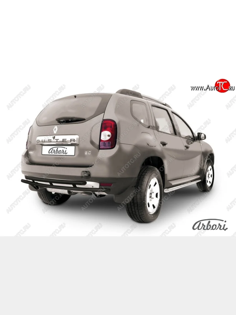 Защита заднего бампера Arbori Renault Duster HS дорестайлинг (2010-2015)  в Перми Пермском крае