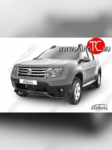 Защита переднего бампера Arbori Renault Duster  HS (2010-2015) дорестайлинг