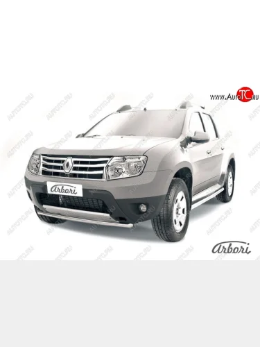 Защита переднего бампера Arbori Renault Duster  HS (2010-2015) дорестайлинг