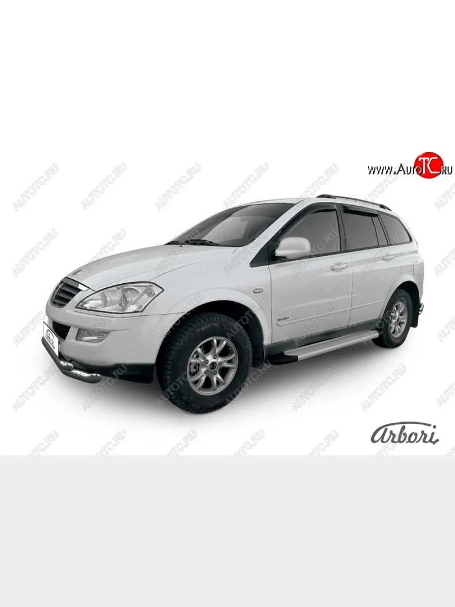Порожки для ног Arbori Optima Silver SSANGYONG Kyron рестайлинг (2007-2016)  с доставкой в г. Керчь