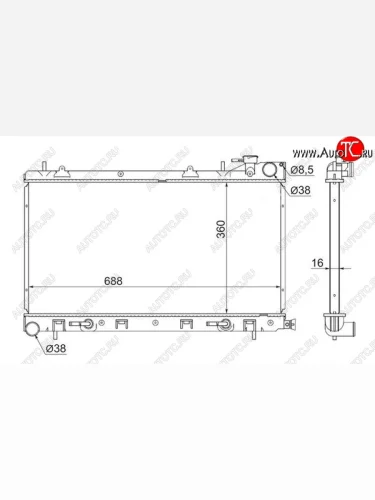 Радиатор двигателя SAT Subaru Forester SG дорестайлинг (2002-2005)