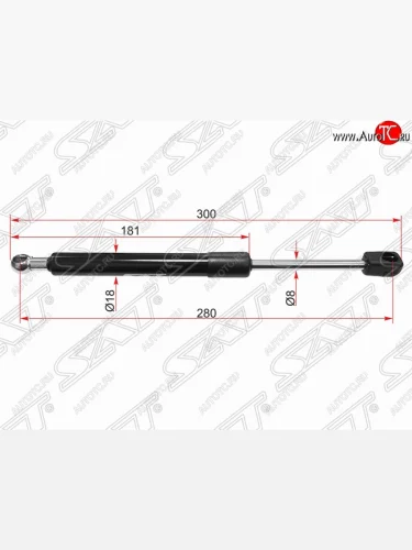 Упор крышки багажника SAT (газовый) Audi 80 B3 седан (1986-1991)
