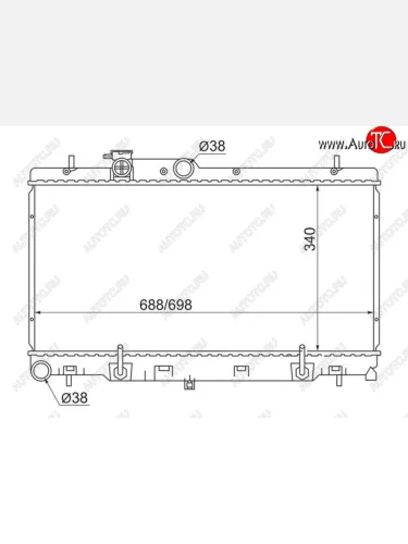 Радиатор двигателя SAT (пластинчатый, пробка радиатора R101B) Subaru Impreza GD седан дорестайлинг (2000-2002)