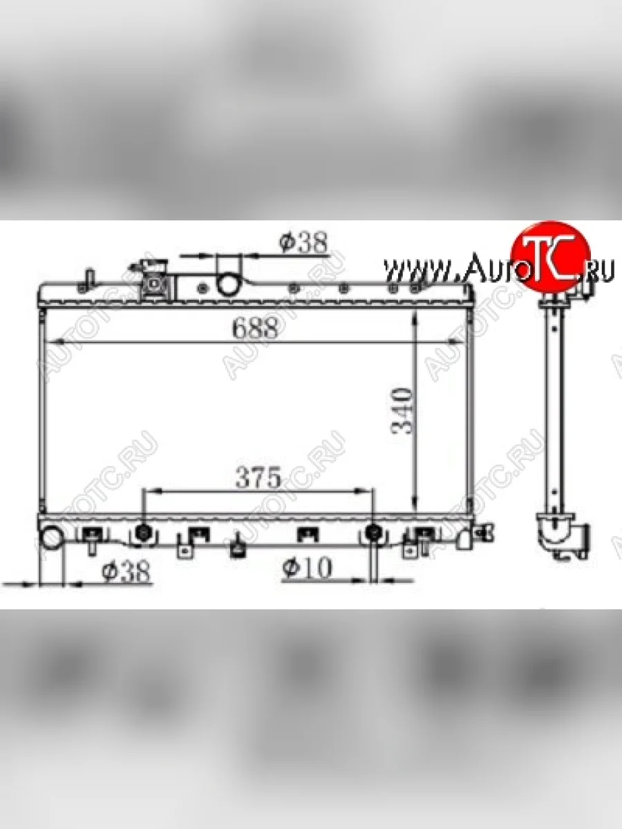 Радиатор двигателя SAT (пластинчатый, 1.5, пробка радиатора R105B) Subaru Legacy BD/B11 седан дорестайлинг (1993-1996)  в Самаре Самарской области