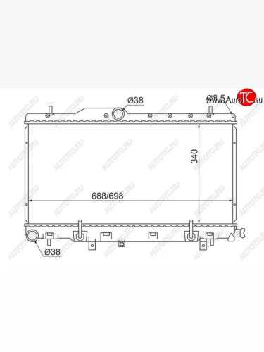 Радиатор двигателя SAT (пластинчатый, TWIN TURBO) Subaru Impreza GD седан дорестайлинг (2000-2002)