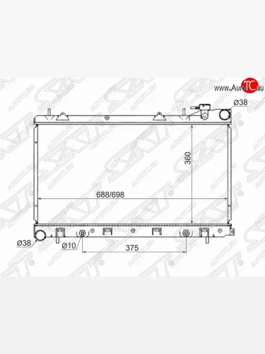 Радиатор двигателя SAT Subaru Impreza GD седан дорестайлинг (2000-2002)