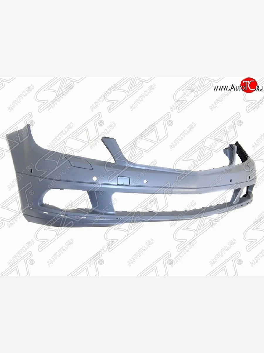Передний бампер SAT (под омыватели/сонары/молдинги, пр-во Тайвань) Mercedes-Benz C-Class W204 дорестайлинг седан (2007-2011) (Неокрашенный)  в Перми Пермском крае