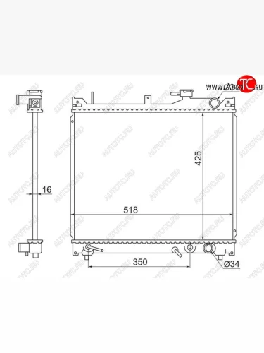 Радиатор двигателя SAT Suzuki Escudo 2 (1997-2006)