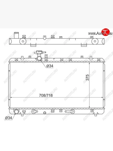 Радиатор двигателя SAT (пластинчатый) Suzuki SX4 GYA,GYB  рестайлинг, хэтчбэк (2010-2016)