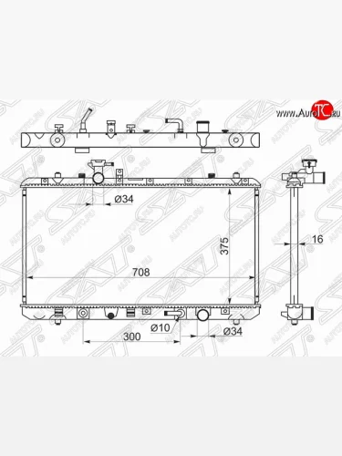 Радиатор двигателя SAT Suzuki SX4 GYA,GYB  рестайлинг, хэтчбэк (2010-2016)