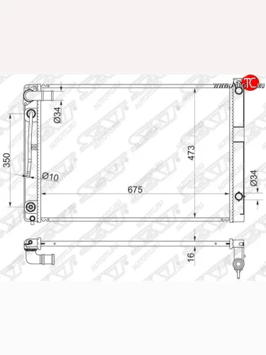 Радиатор двигателя SAT Toyota Alphard H10 дорестайлинг (2002-2005)
