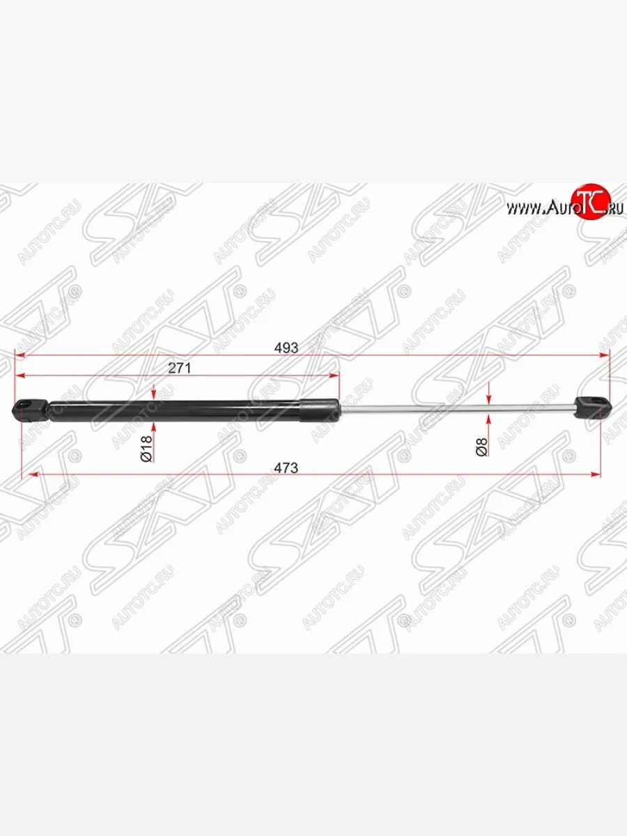 Газовый упор крышки багажника SAT Opel Astra H хэтчбек 5дв дорестайлинг (2004-2007)  с доставкой в г. Керчь