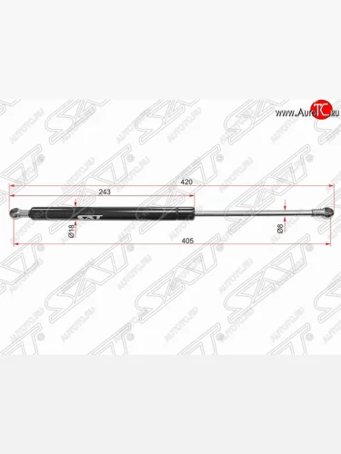 Газовый упор крышки багажника SAT Skoda Octavia  Tour A4 1U5 (1996-2010) универсал дорестайлинг, универсал рестайлинг