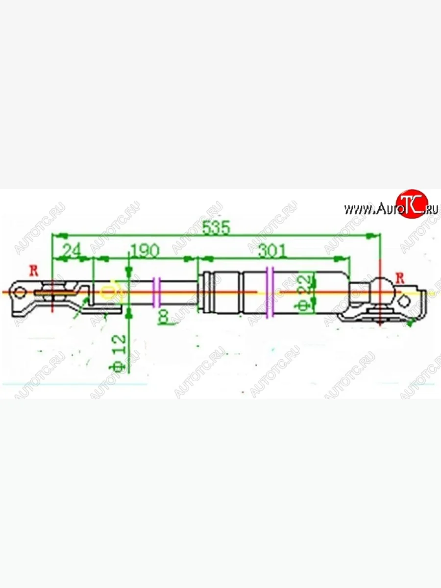 Левый газовый упор крышки багажника SAT  Toyota Caldina (1992-1997) T190  в Самаре Самарской области