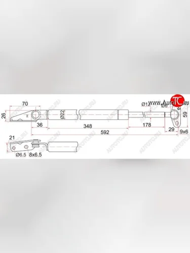 Левый газовый упор крышки багажника SAT Toyota Corolla  E100 - Sprinter  E110