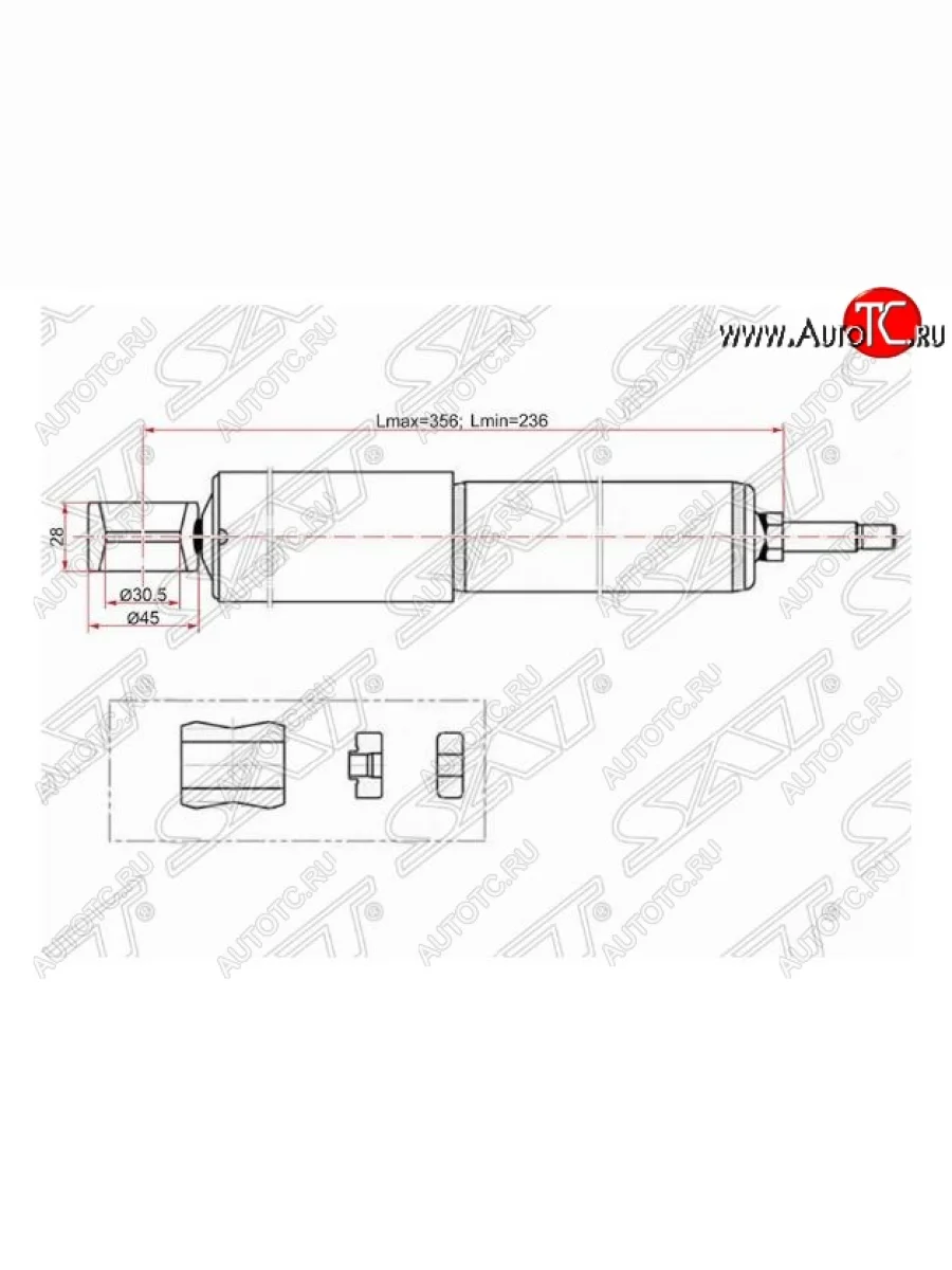 Амортизатор задний SAT  Toyota Hiace Regius (1997-2002)  В Кинешме Ивановской области