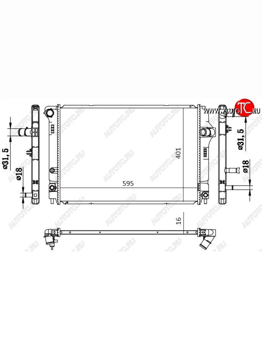 Радиатор двигателя SAT Toyota Corolla Axio (E160) седан дорестайлинг (2012-2016)  в Самаре Самарской области