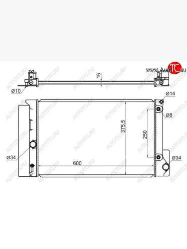 Радиатор двигателя SAT Toyota Avensis T270 седан дорестайлинг (2008-2011)