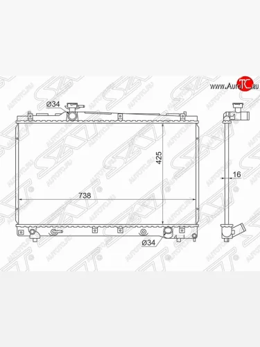 Радиатор двигателя SAT (трубчатый, 1AZ/2AZ/3ZR) Toyota Noah 1 рестайлинг (2004-2007)
