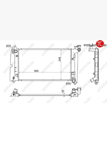 Радиатор двигателя SAT (пластинчатый, МКПП, 1.6 / 1.8) Geely Emgrand EC7 хэтчбек (2009-2016)