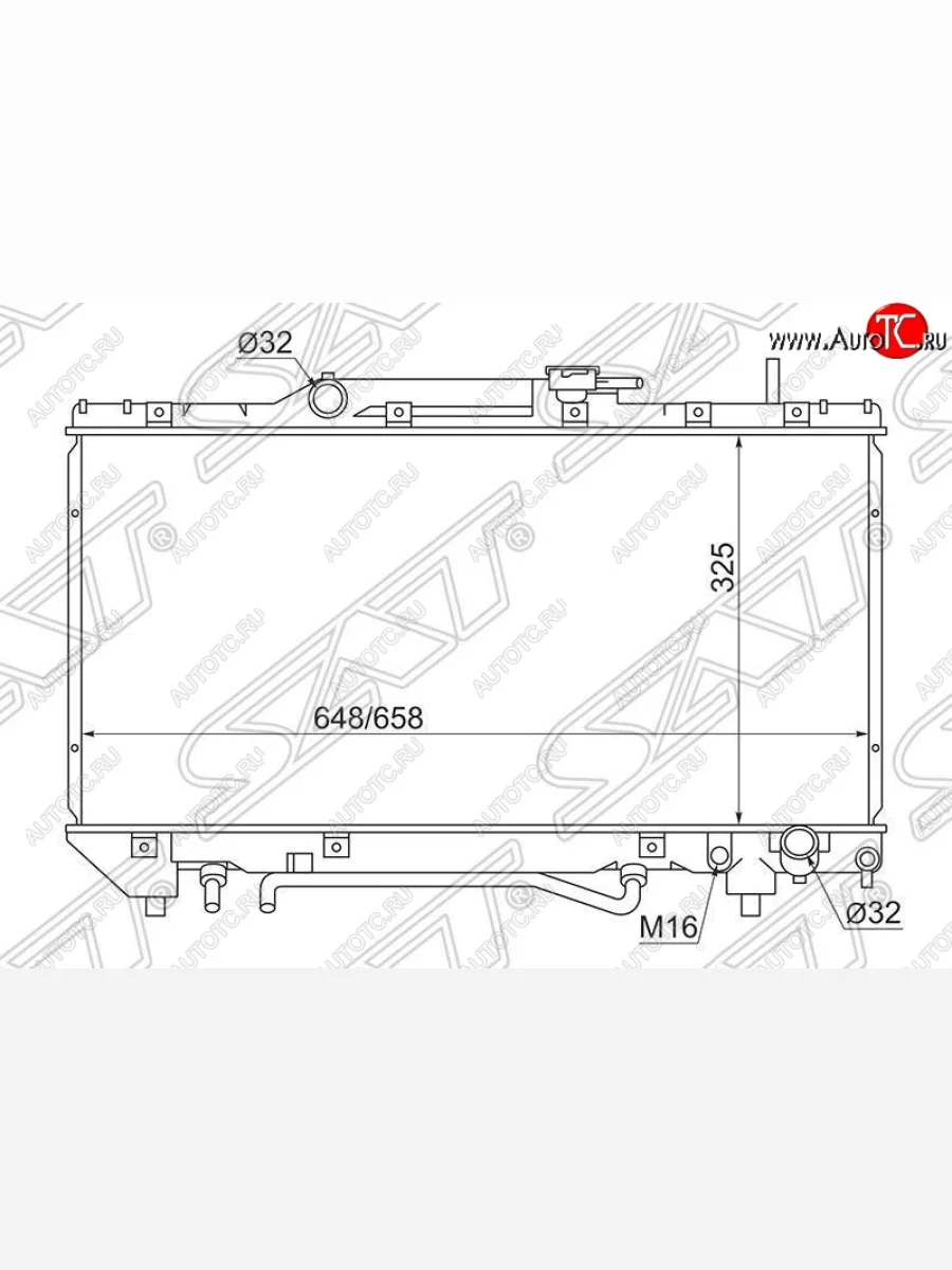 Радиатор двигателя SAT Toyota Caldina T190 дорестайлинг универсал (1992-1995)  в Самаре Самарской области