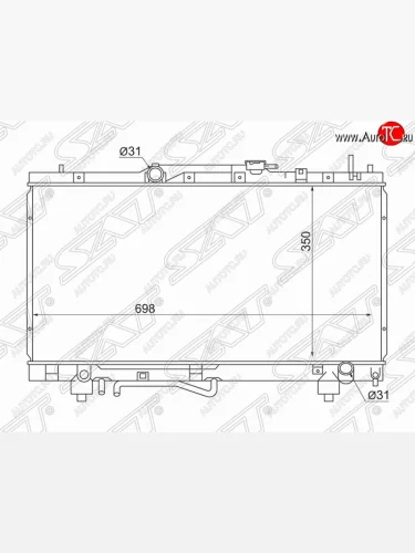 Радиатор двигателя SAT (трубчатый, МКПП/АКПП, Китай) Toyota Caldina T210 дорестайлинг универсал (1997-1999)