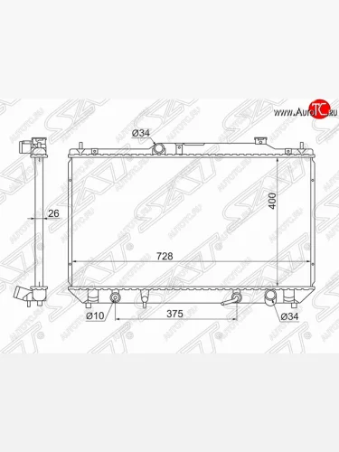 Радиатор двигателя SAT Toyota Camry XV30 дорестайлинг (2001-2004)