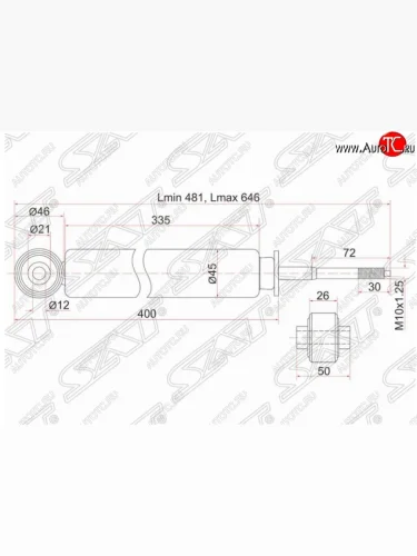 Амортизатор задний SAT (LH=RH) Honda SM-X - StepWagon  RF1,RF2