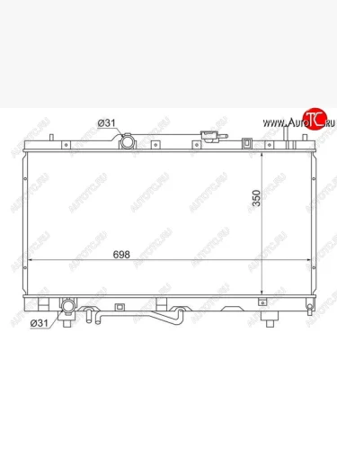 Радиатор двигателя SAT (пластинчатый, МКПП/АКПП, Пробка радиатора R102A, Китай) Toyota Caldina T210 дорестайлинг универсал (1997-1999)