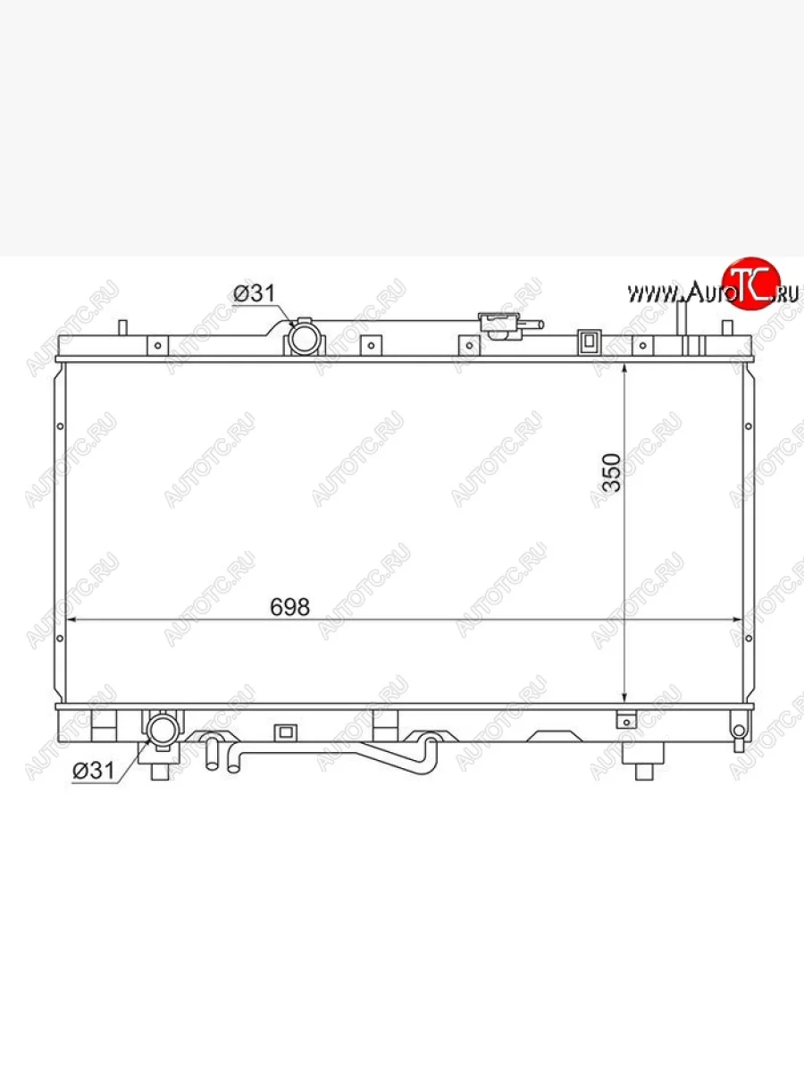 Радиатор двигателя SAT (пластинчатый, МКПП/АКПП, Пробка радиатора R102A, Китай) Toyota Caldina T210 дорестайлинг универсал (1997-1999)  в Керчи Республика Крым