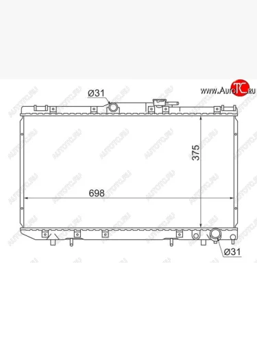 Радиатор двигателя SAT Toyota Caldina T210 дорестайлинг универсал (1997-1999)