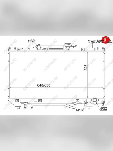 Радиатор двигателя SAT Toyota Caldina T210 дорестайлинг универсал (1997-1999)
