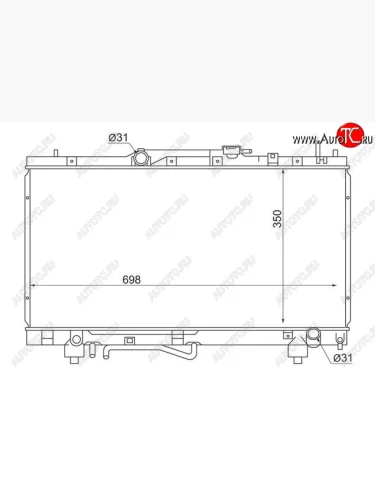 Радиатор двигателя SAT (пластинчатый, пробка радиатора R102A) Toyota Caldina T210 дорестайлинг универсал (1997-1999)
