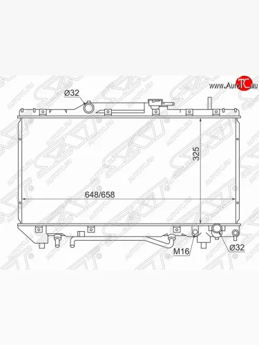Радиатор двигателя SAT Toyota Caldina T210 дорестайлинг универсал (1997-1999)