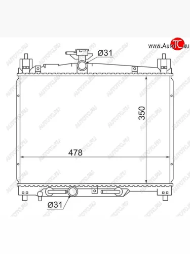 Радиатор двигателя SAT Toyota Echo XP10 седан дорестайлинг (1999-2002)
