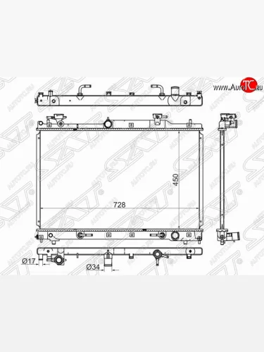 Радиатор двигателя SAT Toyota Estima AHR10,XR30, XR40 (2000-2006)