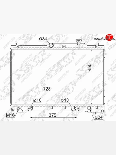 Радиатор двигателя SAT Toyota Estima AHR10,XR30, XR40 (2000-2006)