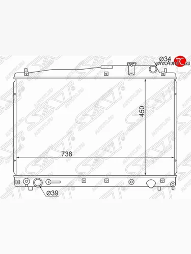 Радиатор двигателя SAT Toyota Estima AHR10,XR30, XR40 (2000-2006)