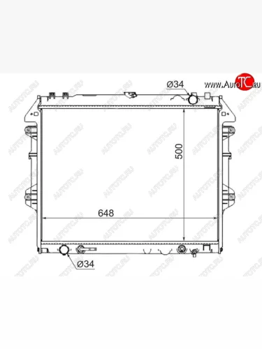 Радиатор двигателя SAT Toyota Fortuner AN50/AN60 дорестайлинг (2004-2008)