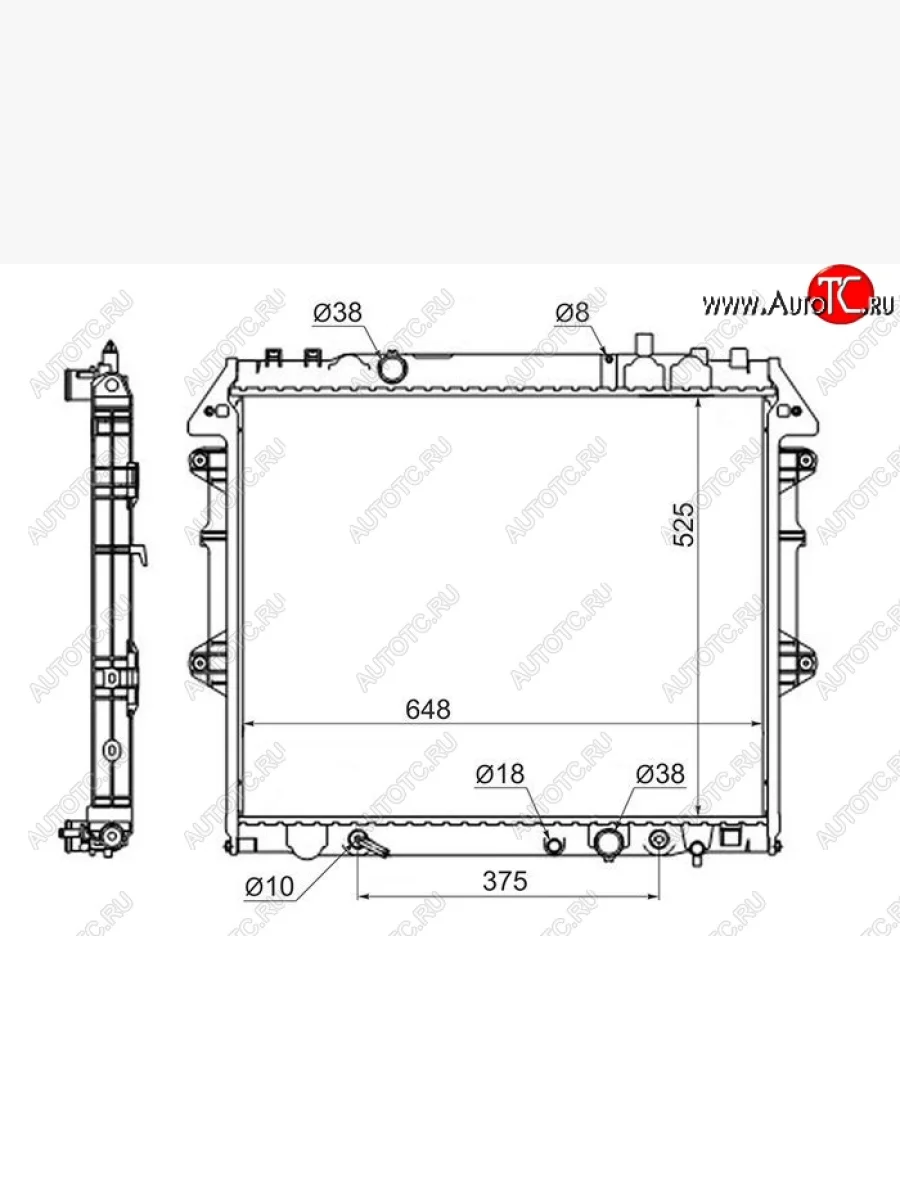 Радиатор двигателя SAT Toyota Fortuner AN50/AN60 дорестайлинг (2004-2008)  в Перми Пермском крае