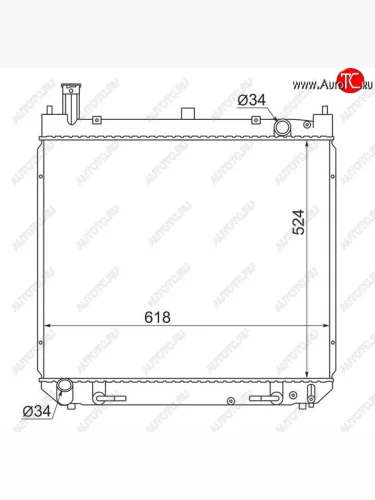 Радиатор двигателя SAT Toyota Granvia xH10 дорестайлинг (1995-1997)