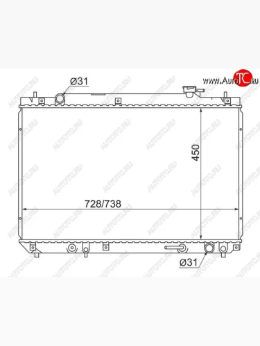 Радиатор двигателя SAT Toyota Harrier  XU10 (1997-2003) дорестайлинг, рестайлинг