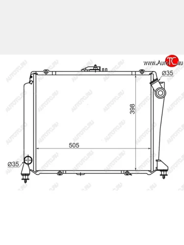 Радиатор двигателя SAT (DIESEL MT) Toyota Hiace  H100 (1989-2004) минивэн дорестайлинг (Япония), минивэн 1-ый рестайлинг (Япония), минивэн (Япония)  2-ой рестайлинг