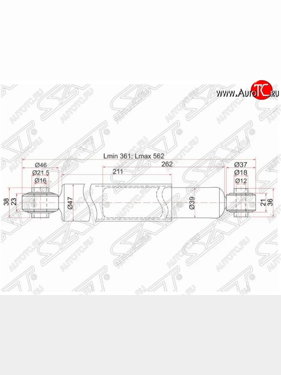 Амортизатор задний SAT Mitsubishi Pajero iO (1998-2007)  в Керчи Республика Крым