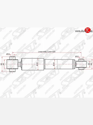 Амортизатор задний SAT Nissan Qashqai ( 1 J10,  1) (2007-2013) дорестайлинг, J10 рестайлинг