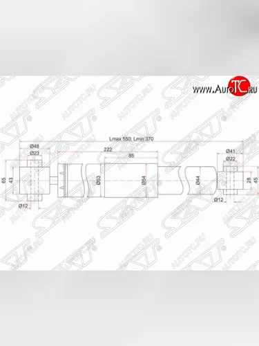 Амортизатор задний SAT Nissan Teana  1 J31 (2003-2005) дорестайлинг