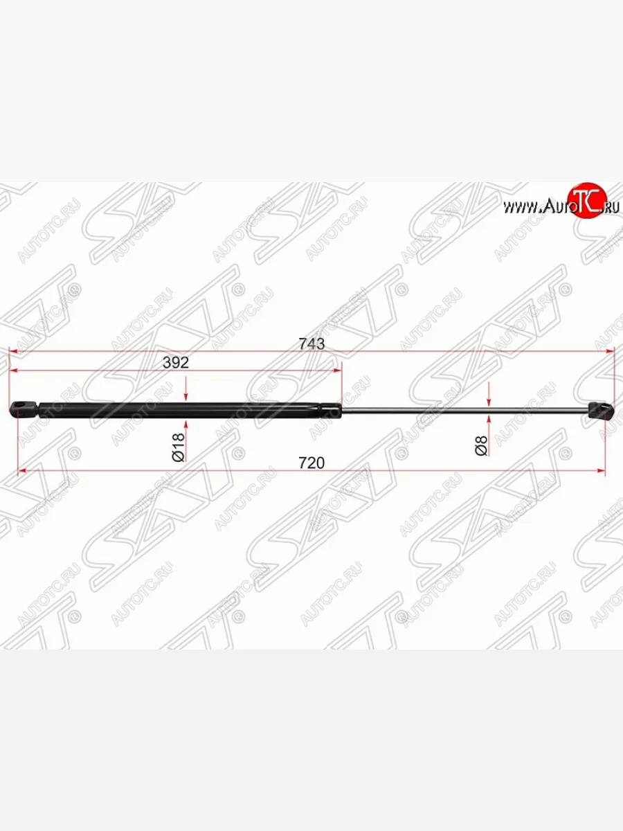 Упор капота SAT (газовый) Audi A6 C6 дорестайлинг, универсал (2004-2008)  в Керчи Республика Крым
