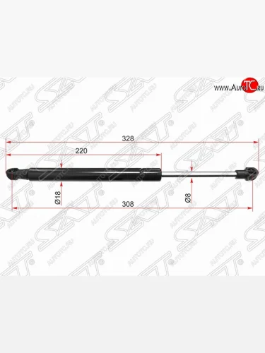 Упор капота SAT (газовый) BMW 5 серия  F10 (2009-2013) седан дорестайлинг