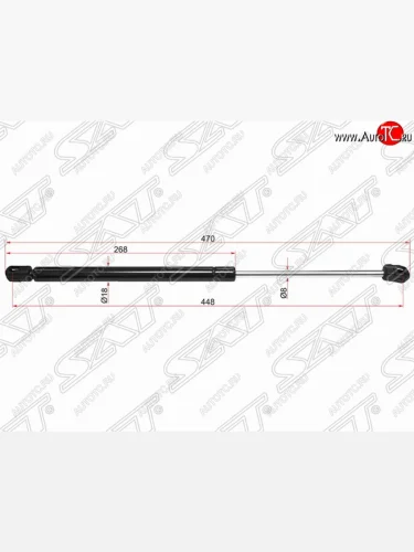 Упор капота SAT (газовый) Hyundai Santa Fe CM дорестайлинг (2006-2009)